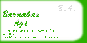 barnabas agi business card